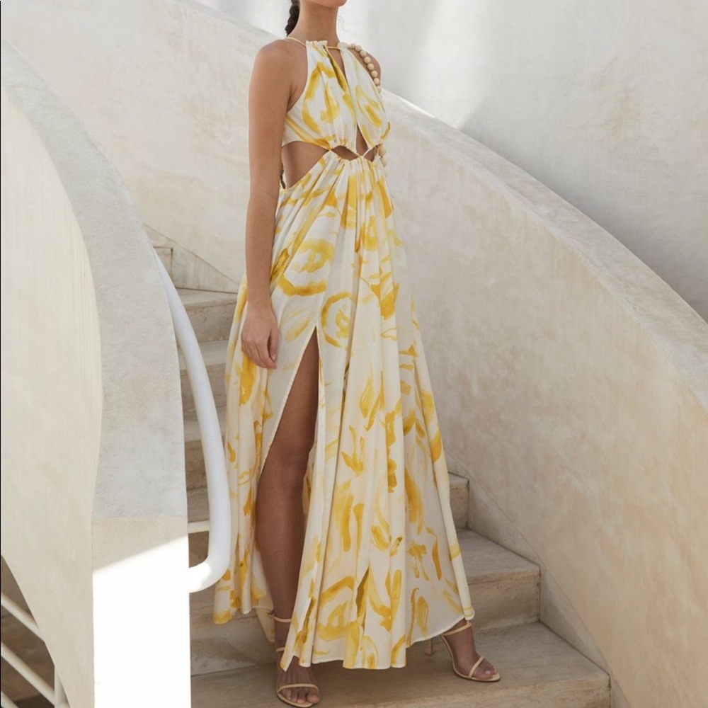 Cult Gaia Thera Dress in yellow